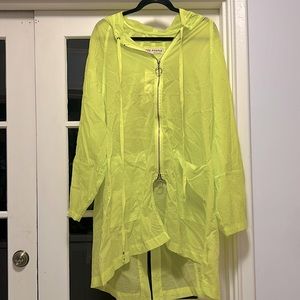 Free People neon chartreuse rain jacket NWT